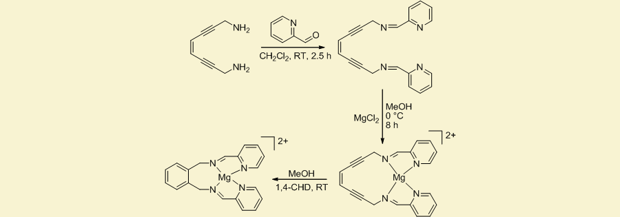 Synthesis of a bis(pyridine)enediyne Mg(II) complex and subsequent Bergman cyclization at ambient temperature